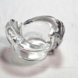 Vintage 1990s Crystal Amalfi Tea Light Candle Holder 24% Lead Crystal Round